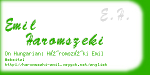 emil haromszeki business card